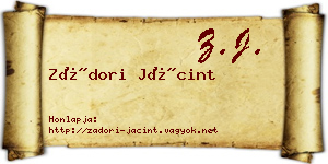 Zádori Jácint névjegykártya